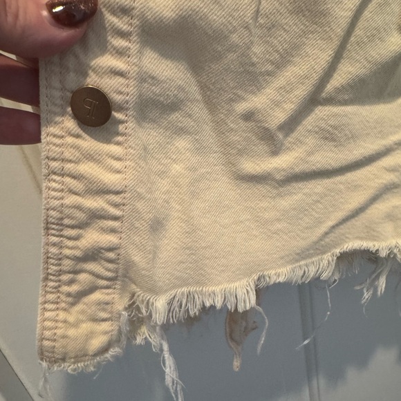 Pilcro Peach Cream Button-Down Denim Mini Dress or Tunic Size 2X - Picture 8 of 16